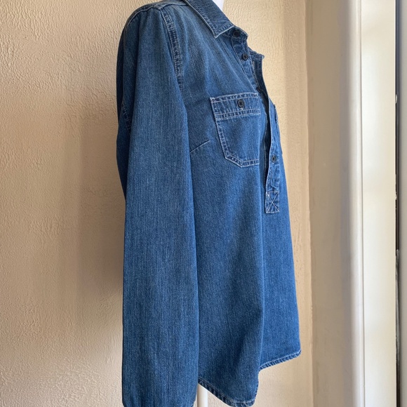 J. Crew long sleeve denim popover top Size Medium - Picture 7 of 14
